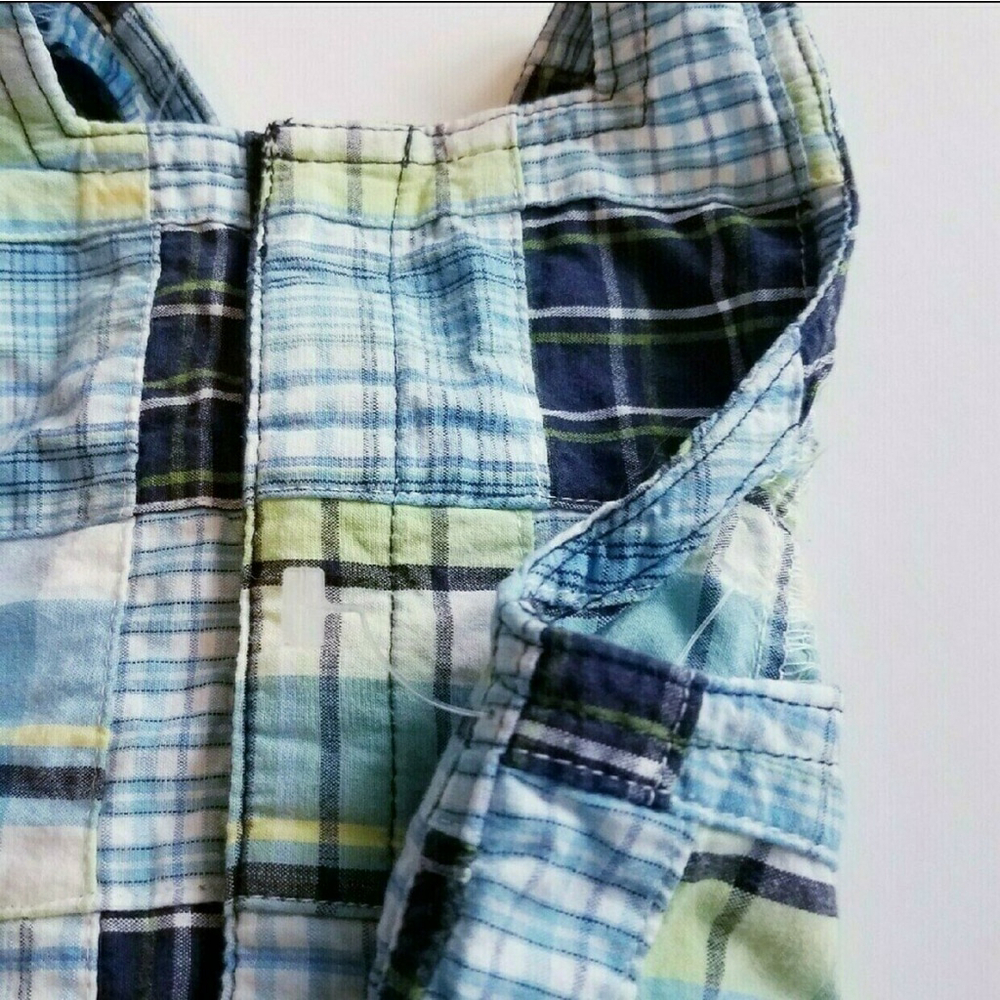 Old Navy Vintage Cotton Patchwork Romper 3/6M - Picture 4 of 9